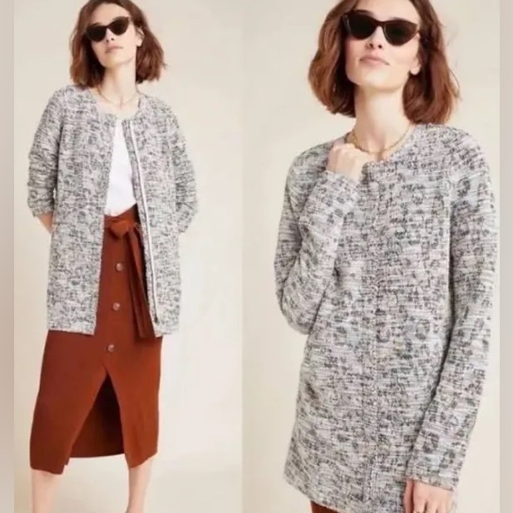 Anthropologie DOLAN Left Coast Women’s Tweed Jacket Full Zip Cardigan XS